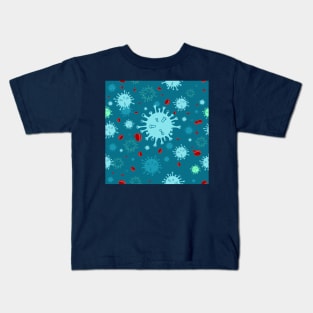 Seamless Pattern Turquoise Virus Disease Kids T-Shirt